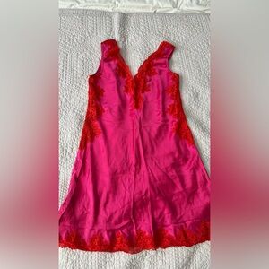 Neiman Marcus Fuchsia and Scarlet Lace Chemise